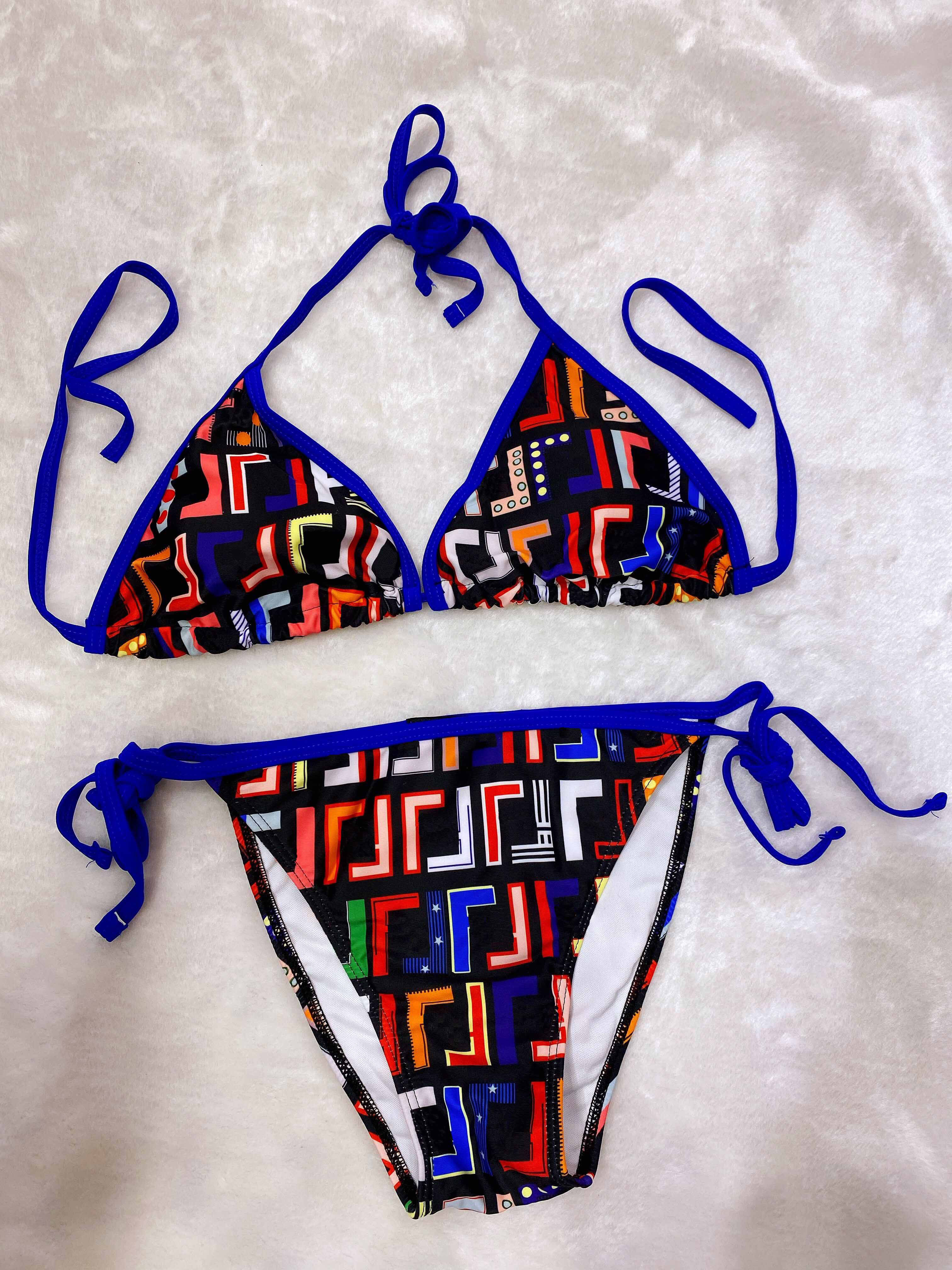 Womens Designer Bikinis Fashion Swimsuits Push up Swimwears Halter Low Waist Bandage Three-point Swimsuit Sexy Bathing Suit colorful letters BikiniTwo-piece Set
Womens Designer Bikinis Fashion Swimsuits Push up Swimwears Halter Low Waist Bandage Three-point Swimsuit Sexy Bathing Suit colorful letters BikiniTwo-piece Set