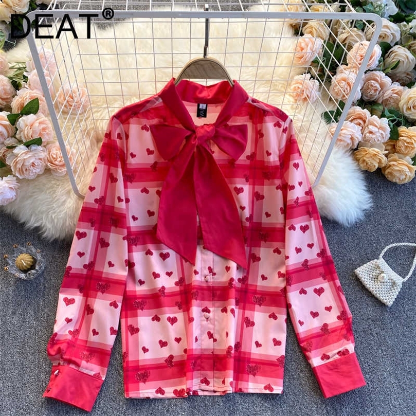 DEAT Women Bandage Printing Shirt Turn-down Collar Long Sleeve Temperament Fashion Springautumn 11D1727 210709, Pink
DEAT Women Bandage Printing Shirt Turn-down Collar Long Sleeve Temperament Fashion Springautumn 11D1727 210709, Pink