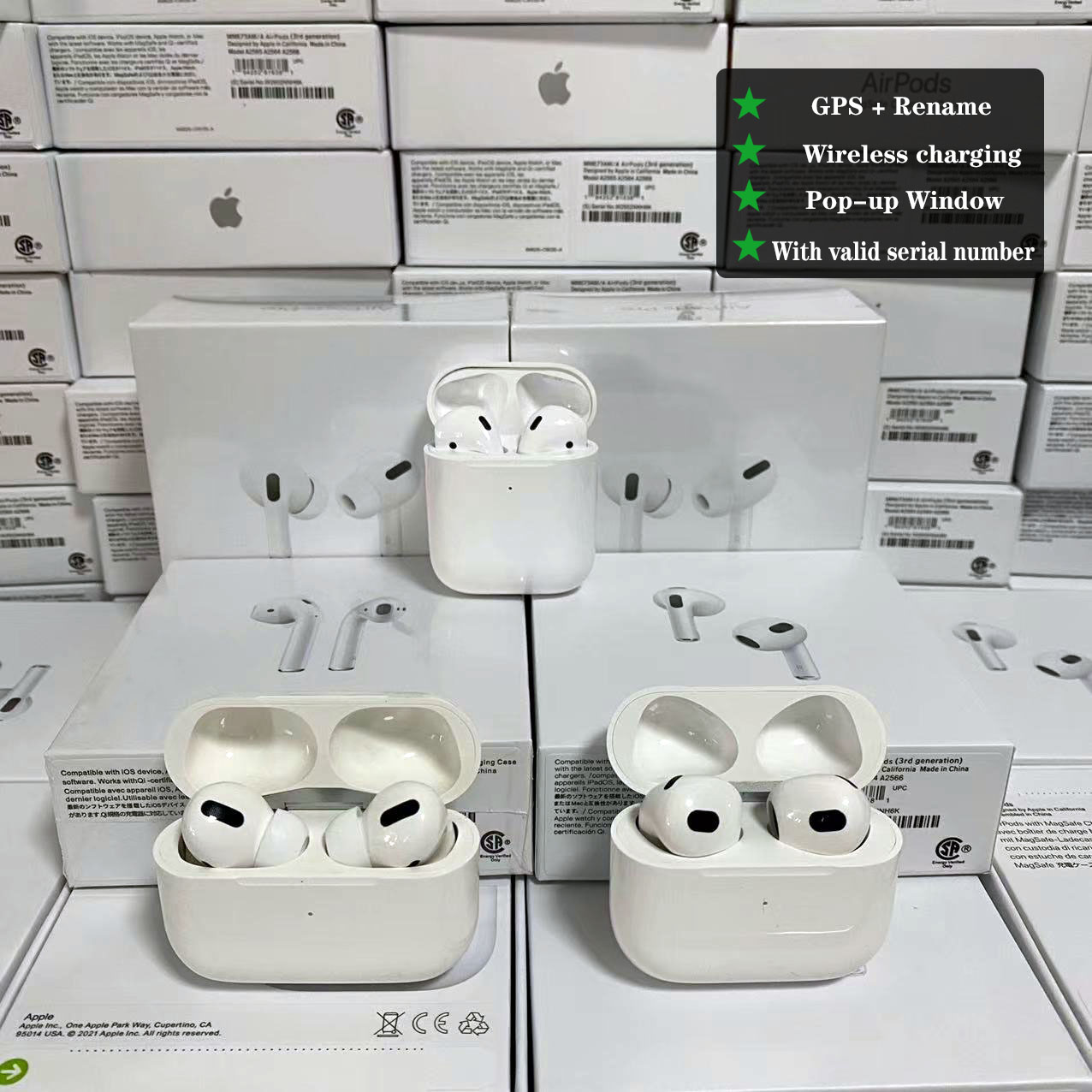 Air H1 Wireless Earphones Chip GPS Rename Air Ap pro Gen 2 3 Pods Pop Up Window Bluetooth Headphones auto paring wireles Charging with retail box, White
Air H1 Wireless Earphones Chip GPS Rename Air Ap pro Gen 2 3 Pods Pop Up Window Bluetooth Headphones auto paring wireles Charging with retail box, White