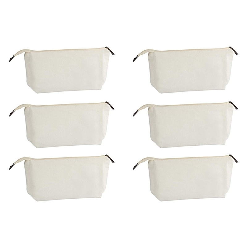 Multipurpose Cosmetic Bag with Zipper - 6-Pack Plain DIY Natural Make-Up Pouch Cotton Canvas Travel Toiletries 220615, Beige
Multipurpose Cosmetic Bag with Zipper - 6-Pack Plain DIY Natural Make-Up Pouch Cotton Canvas Travel Toiletries 220615, Beige