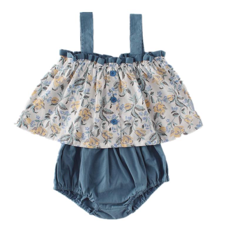 Clothing Sets Baby Girl Floral Blue Top+Shorts Crop Tank Cotton Summer 2pcs Set 3 6 9 12 18 24 Month Infant Toddler Clothes OBS214812
Clothing Sets Baby Girl Floral Blue Top+Shorts Crop Tank Cotton Summer 2pcs Set 3 6 9 12 18 24 Month Infant Toddler Clothes OBS214812