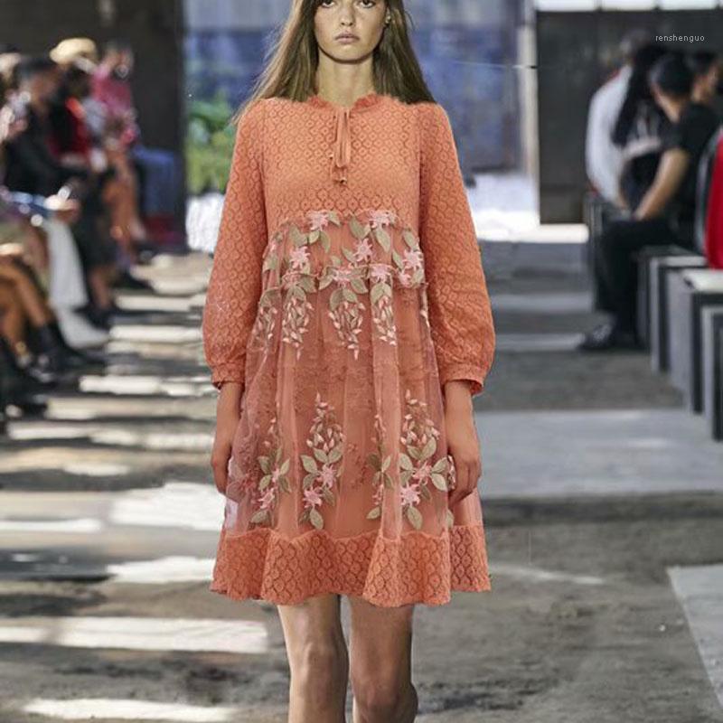 Casual Dresses Spring Style Bohemian Retro Embroidery Sexy Lace Tulle Bow Long Sleeve Loose Dress High Quality Women' Clothing, Coral red
Casual Dresses Spring Style Bohemian Retro Embroidery Sexy Lace Tulle Bow Long Sleeve Loose Dress High Quality Women' Clothing, Coral red