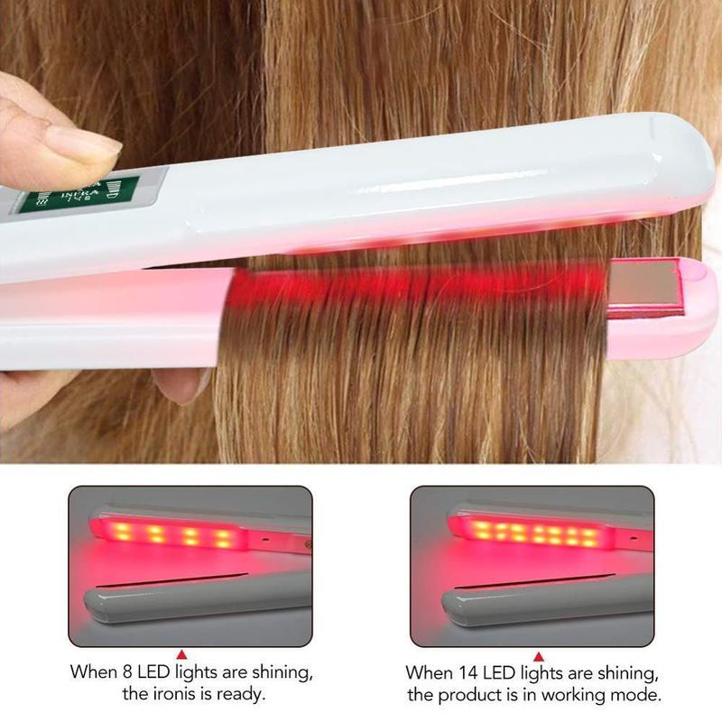 Professional Cold Flat Iron Hair Treatment Styler Therapy Conditioning Tool Recover the Damaged Hair Ultrasonic Infrared Irons 220623