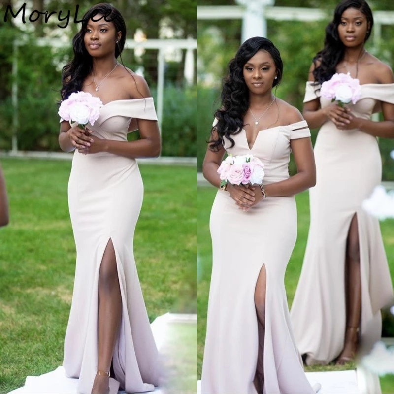 Chamgpagne Bridesmaid Dresses Elegant Off The Shoulder Side Slit Long Satin Maid of Honor Gowns For African Western Country Wedding Guest Wears Plus Size
Chamgpagne Bridesmaid Dresses Elegant Off The Shoulder Side Slit Long Satin Maid of Honor Gowns For African Western Country Wedding Guest Wears Plus Size