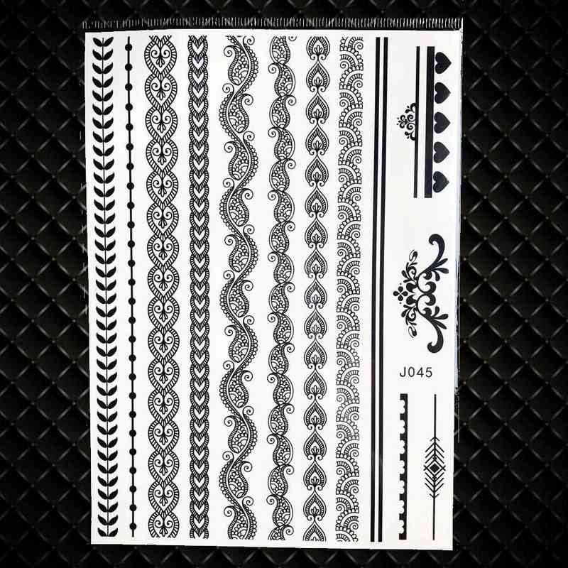 NXY Temporary Tattoo 1pc Large Henna Stickers for Wedding Gbj206 Black Ink Lace Paste Women Party Brides Flower 21x15cm 0330