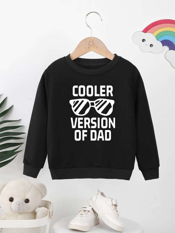 Toddler Boys Glasses And Letter Graphic Pullover SHE