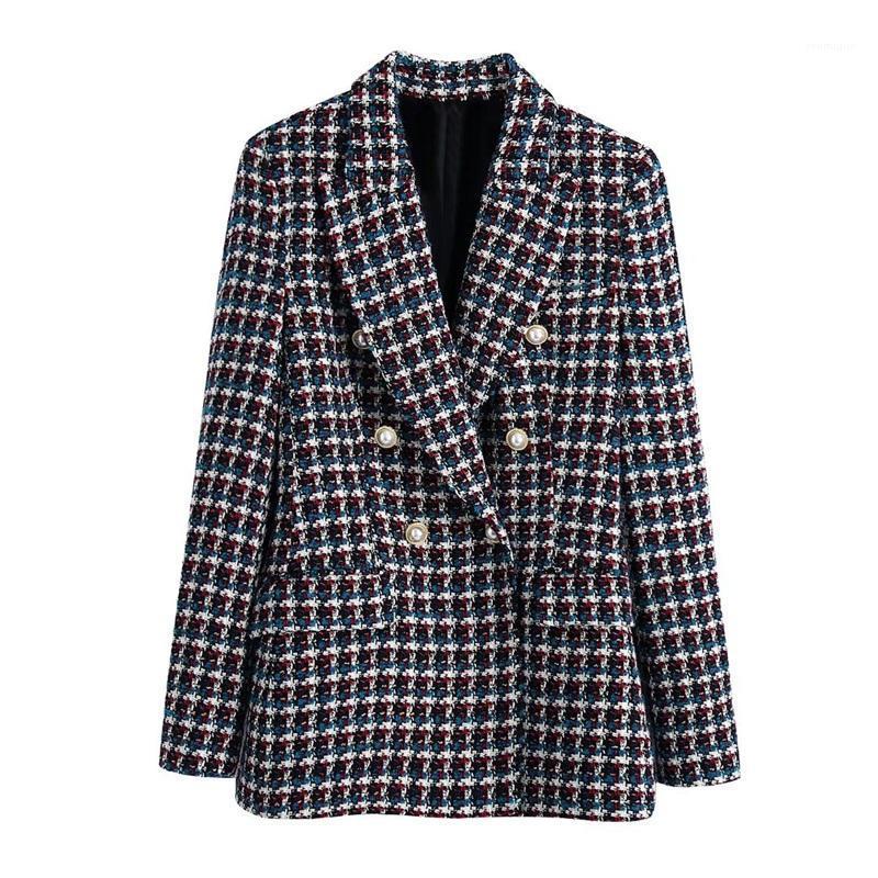 Women's Suits & Blazers ZXQJ Women 2022 Fashion Tweed Double Breasted Blazer Coat Vintage Long Sleeve Flap Pockets Female Outerwear Chic Top, As picture
Women's Suits & Blazers ZXQJ Women 2022 Fashion Tweed Double Breasted Blazer Coat Vintage Long Sleeve Flap Pockets Female Outerwear Chic Top, As picture