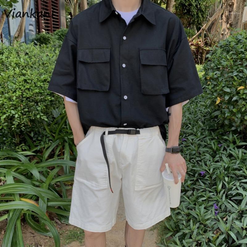 Men's Casual Shirts Summer Shirt Fashion Blue Black White Short-sleeved Blouse Male Korean Streetwear Loose Pocket Mens Clothes
Men's Casual Shirts Summer Shirt Fashion Blue Black White Short-sleeved Blouse Male Korean Streetwear Loose Pocket Mens Clothes
