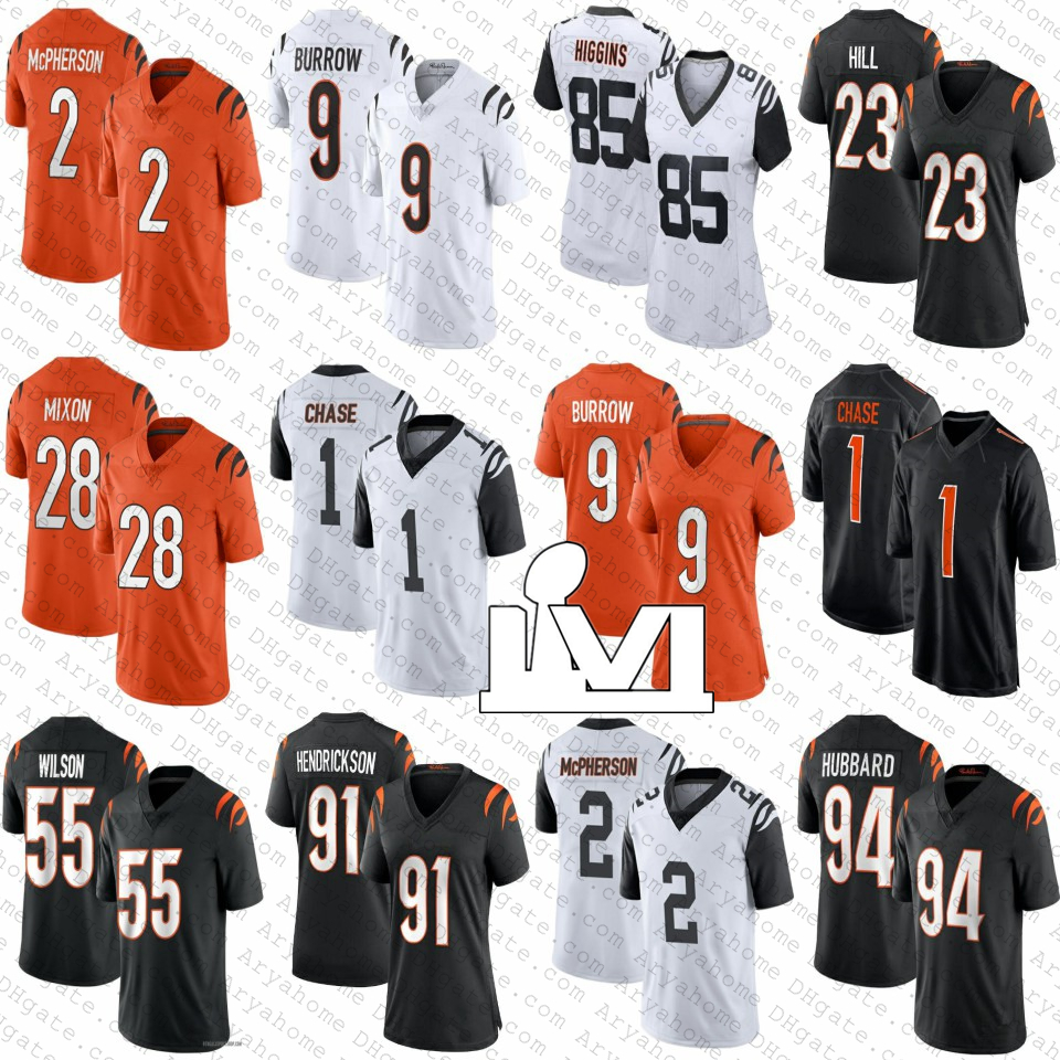 1 JaMarr Chase 9 Joe Burrow 2 Evan McPherson Custom Football Bengal Jerseys 23 Daxton Hill Tee Higgins Logan Wilson Mixon Trey Hendrickson Sam Hubbard Tyler Boyd Huber, Women(withlogo)
1 JaMarr Chase 9 Joe Burrow 2 Evan McPherson Custom Football Bengal Jerseys 23 Daxton Hill Tee Higgins Logan Wilson Mixon Trey Hendrickson Sam Hubbard Tyler Boyd Huber, Women(withlogo)