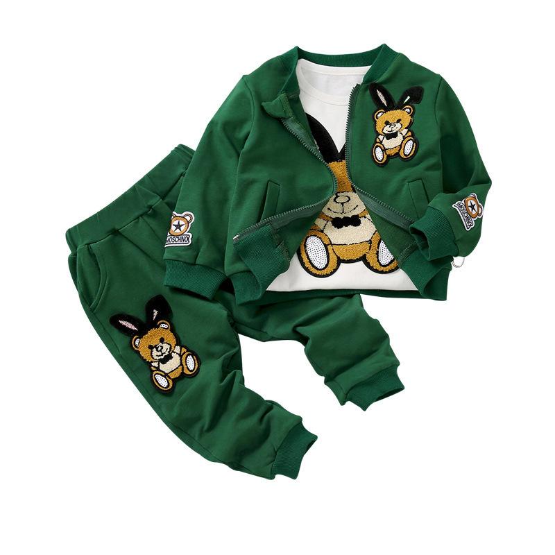Clothing Sets Baby Boy Spring And Autumn Boys Cartoon Little Bear 3Pcs Long-sleeved T-shirt Jacket Pants 2-6 YearsClothing, Green
Clothing Sets Baby Boy Spring And Autumn Boys Cartoon Little Bear 3Pcs Long-sleeved T-shirt Jacket Pants 2-6 YearsClothing, Green