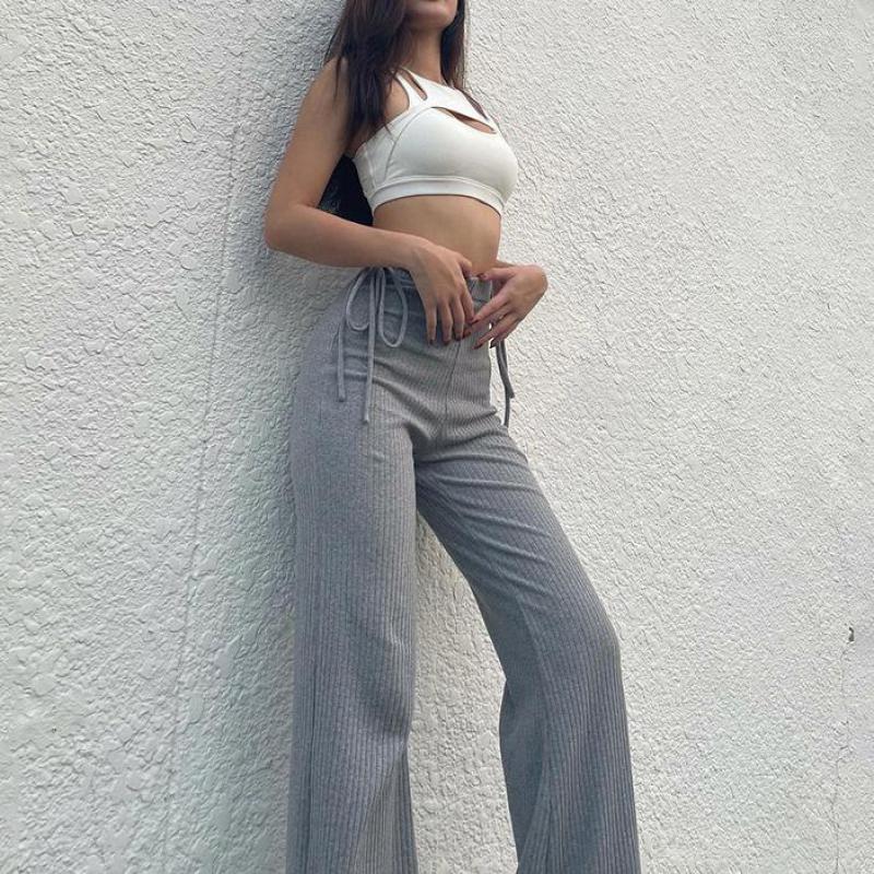 Women' Pants & Capris Spring Female High Waist 2022 Drawstring Bandage Casual Full Length Women Slim Bell Bottom Ribbed Knitted, Gray
Women' Pants & Capris Spring Female High Waist 2022 Drawstring Bandage Casual Full Length Women Slim Bell Bottom Ribbed Knitted, Gray
