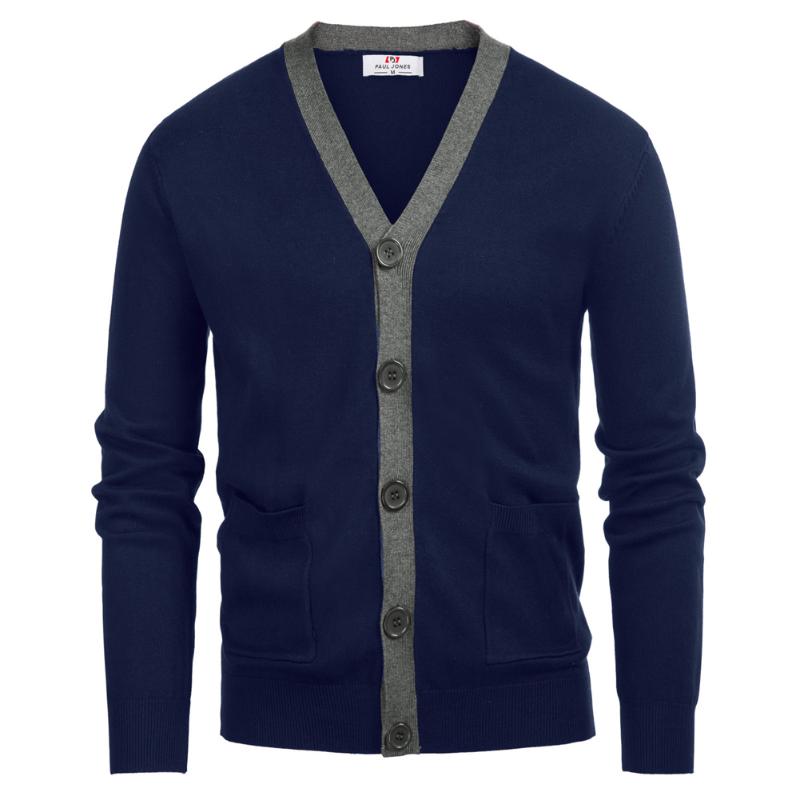 Men' Sweaters Men Contrast Color Sweater Long-sleeved V-neck Contrasting Placket Cardigan Ribbed Sleeve CuffsMen, Black
Men' Sweaters Men Contrast Color Sweater Long-sleeved V-neck Contrasting Placket Cardigan Ribbed Sleeve CuffsMen, Black
