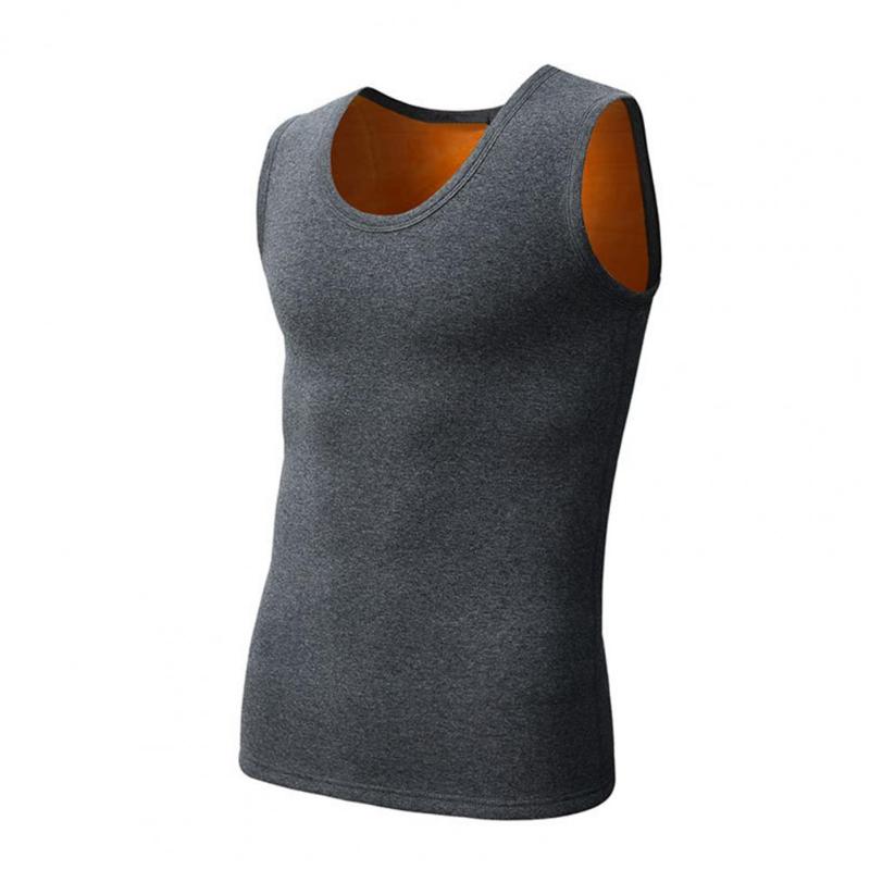 Men's Fleece Tank Top: Double-Sided Plush Thermal Undershirt For Winter Warmth