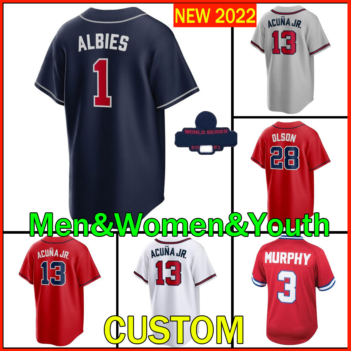 2022 Dansby Swanson Baseball Jerseys 13 Ronald Acuna Jr. 27 Austin Riley 1 Ozzie Albies 28 Matt Olson Jersey Custom Men Women Youth Chipper Jones Max Fried CHILD kID, As shown
2022 Dansby Swanson Baseball Jerseys 13 Ronald Acuna Jr. 27 Austin Riley 1 Ozzie Albies 28 Matt Olson Jersey Custom Men Women Youth Chipper Jones Max Fried CHILD kID, As shown