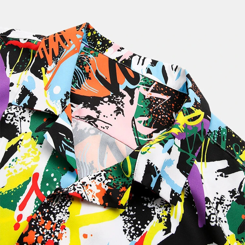 Fashion Mens Short Sleeve Hawaiian Shirt Fast Drying Summer Casual Floral Men Beach Shirts Turn Down Collar Blouses Tops 220322