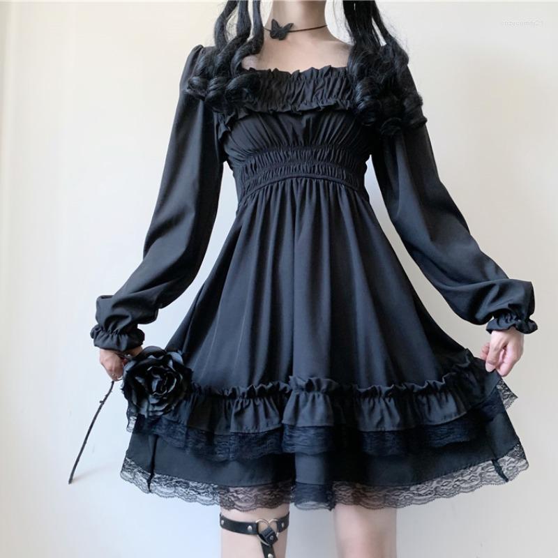 Casual Dresses Sannian Spring And Autumn Lace Square Collar Puff Sleeve Little Black Dress Long Temperament Women Clothes
Casual Dresses Sannian Spring And Autumn Lace Square Collar Puff Sleeve Little Black Dress Long Temperament Women Clothes