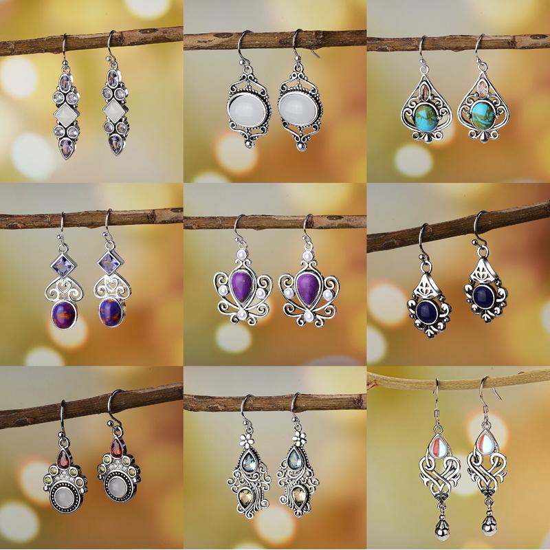 Dangle & Chandelier Boho Retro Antique Drop Earrings Hollow Geometric Irregular Inlay Opal Zircon Women's Wedding Jewelry Gift Multiple
Dangle & Chandelier Boho Retro Antique Drop Earrings Hollow Geometric Irregular Inlay Opal Zircon Women's Wedding Jewelry Gift Multiple