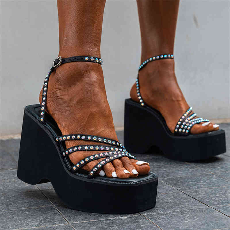 Sandals Ribetrini Female New Platform High Wedges Gladiator for Women Brand Design Buckle Casual Leisure Fashion Summer Shoes 220402, Black
Sandals Ribetrini Female New Platform High Wedges Gladiator for Women Brand Design Buckle Casual Leisure Fashion Summer Shoes 220402, Black