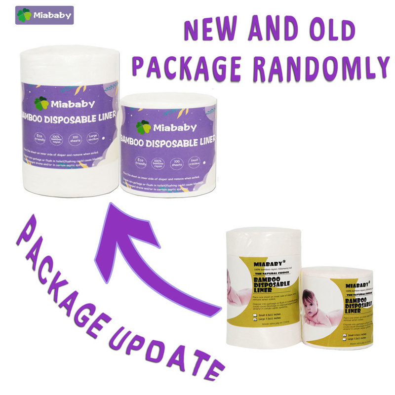 Miababy 3 rolls/set Disposable Diapers Liners Biodegradable & Flushable Nappy Cloth Diaper 100% Bamboo Rayon 220512