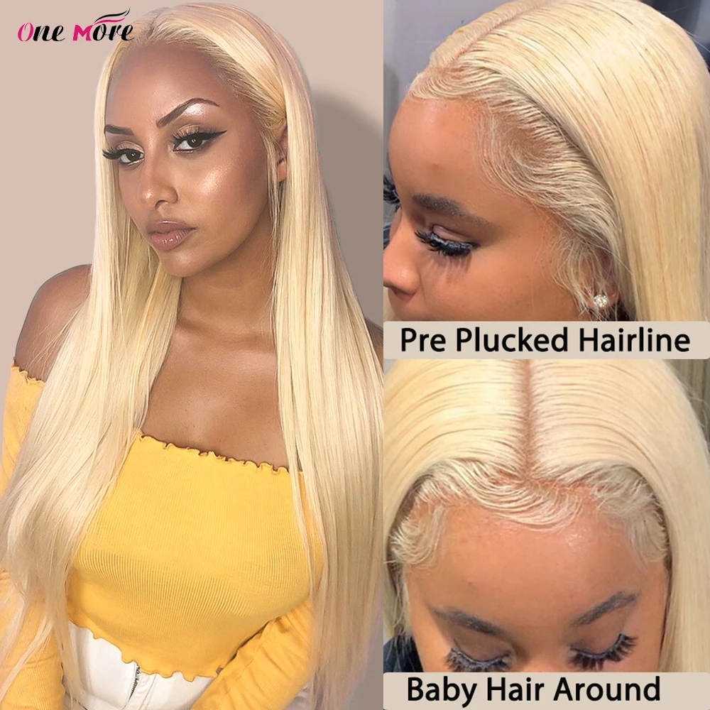 32 Inch 613 Blonde Bone Straight Lace Frontal Human Hair Wigs With Babyhair For Black Women Synthetic Closure Wig