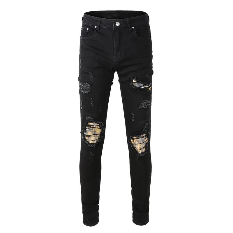 Men's Jeans Streetwear Fashion Men Black Elastic Slim Fit Destroyed Ripped For Patch Brand Hip Hop Casual Denim Pants 862Men's
Men's Jeans Streetwear Fashion Men Black Elastic Slim Fit Destroyed Ripped For Patch Brand Hip Hop Casual Denim Pants 862Men's