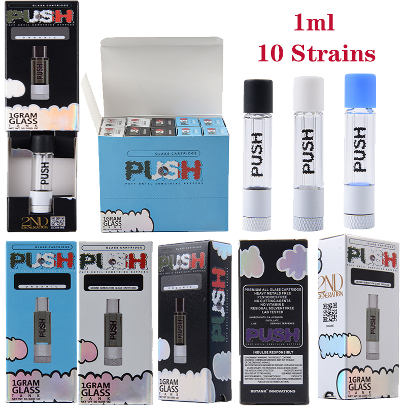 10 Strains Newest PUSH 2ND Glass Cartridges Atomizer 1ml Vape Pen Tank Cartridge Thick Oil Carts Dab Wax Vaporizer Vapes E Cigarette Box Packaging Empty No Oil
10 Strains Newest PUSH 2ND Glass Cartridges Atomizer 1ml Vape Pen Tank Cartridge Thick Oil Carts Dab Wax Vaporizer Vapes E Cigarette Box Packaging Empty No Oil