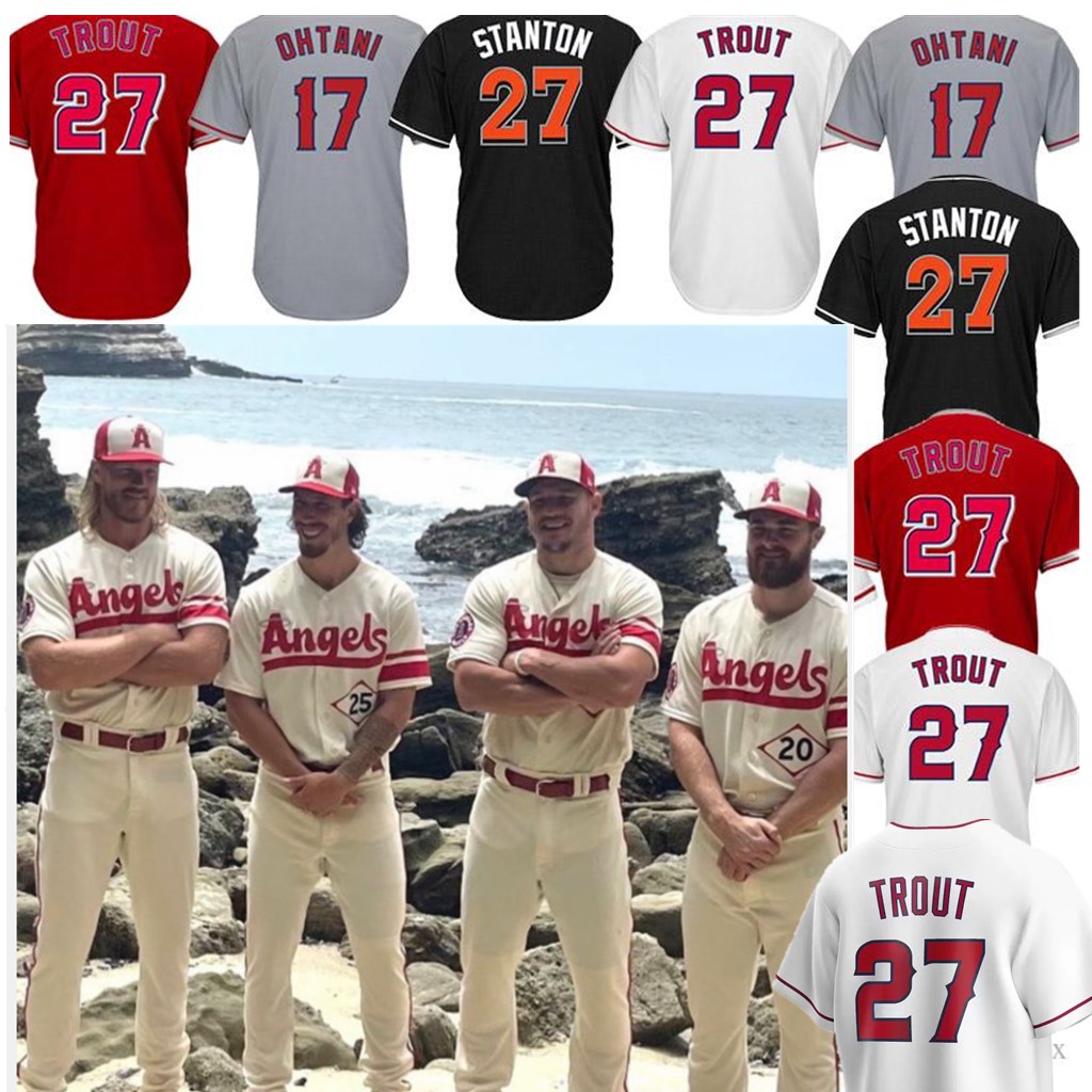 2022 City connect Baseball 27 Mike Trout 17 Shohei Ohtani Jersey 6 Anthony Rendon Los 59 Jo Adell 20 Jared Walsh David Fletcher Angeles Jack Mayfield Phil Gosselin, As