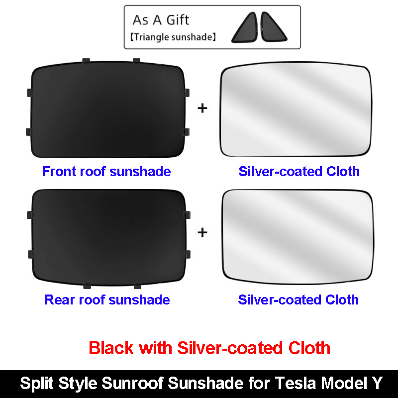 Split Style Sun Roof Shade for Tesla Model Y 3 2022 2021 Sunroof Sunshade Model3 ModelY Accessories Skylight Protector UV Blind Shading Car Privacy Pr