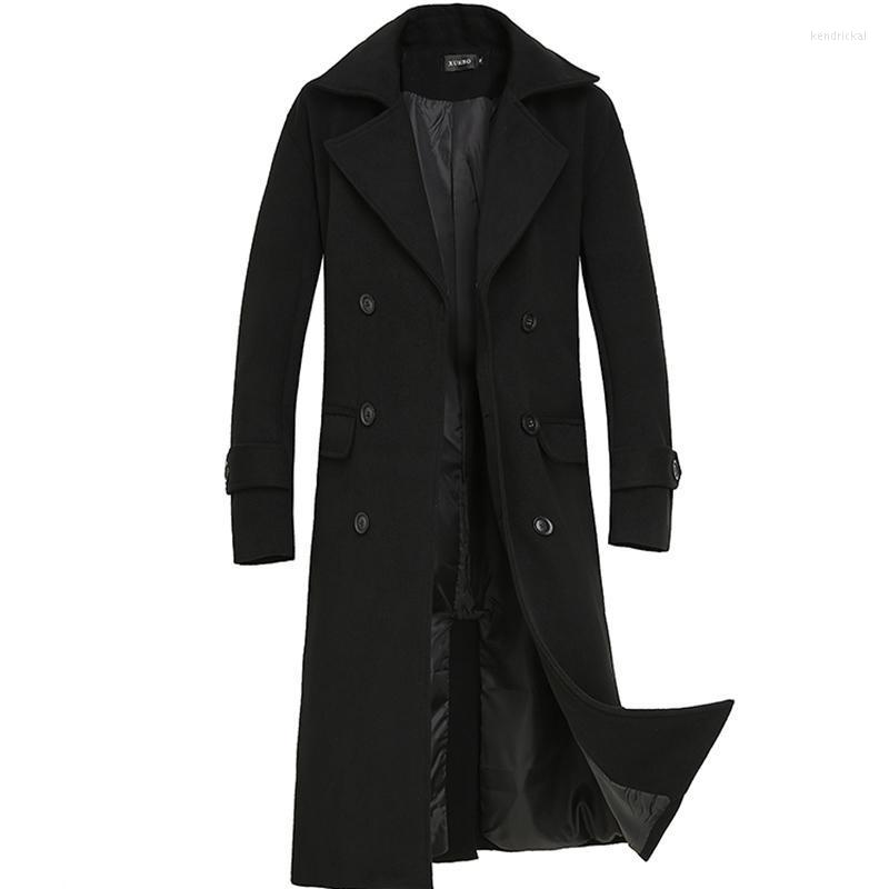 Men's Wool & Blends Autumn Winter Solid Color Coat Long-sleeved Jacket Over The Knee Long Street Brand Clothing Kend22, Black
Men's Wool & Blends Autumn Winter Solid Color Coat Long-sleeved Jacket Over The Knee Long Street Brand Clothing Kend22, Black