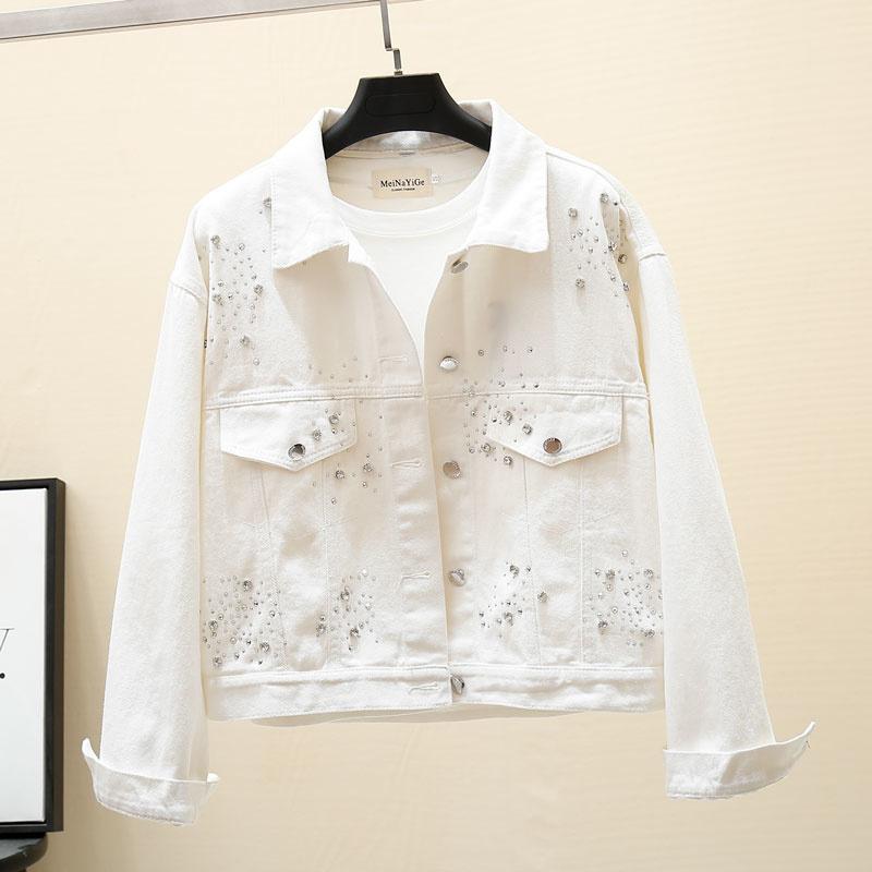 Women's Jackets Korean Autumn White Pink Yellow Denim Jacket Women Fashion 3 Color Diamond Outerwear Loose Short Jeans Coat StreetwearWomen'
Women's Jackets Korean Autumn White Pink Yellow Denim Jacket Women Fashion 3 Color Diamond Outerwear Loose Short Jeans Coat StreetwearWomen'