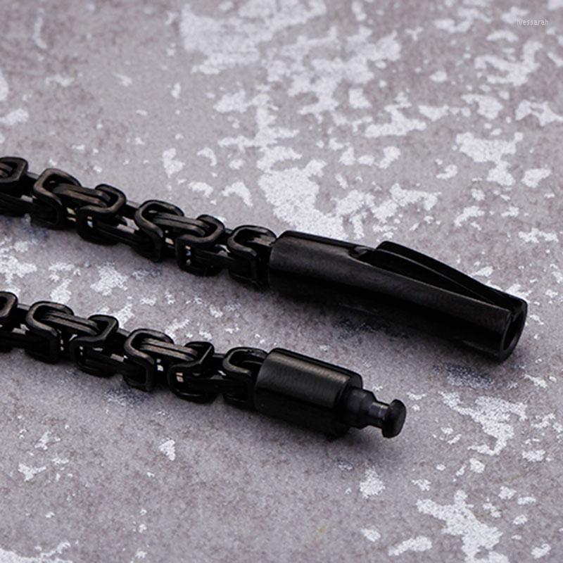 Chains Brand 36g IP Black Stainless Steel Style 4mm 24'' Byzantine Chain Necklace Safety Hook Clasp For Mens Boys GiftsChains
Chains Brand 36g IP Black Stainless Steel Style 4mm 24'' Byzantine Chain Necklace Safety Hook Clasp For Mens Boys GiftsChains