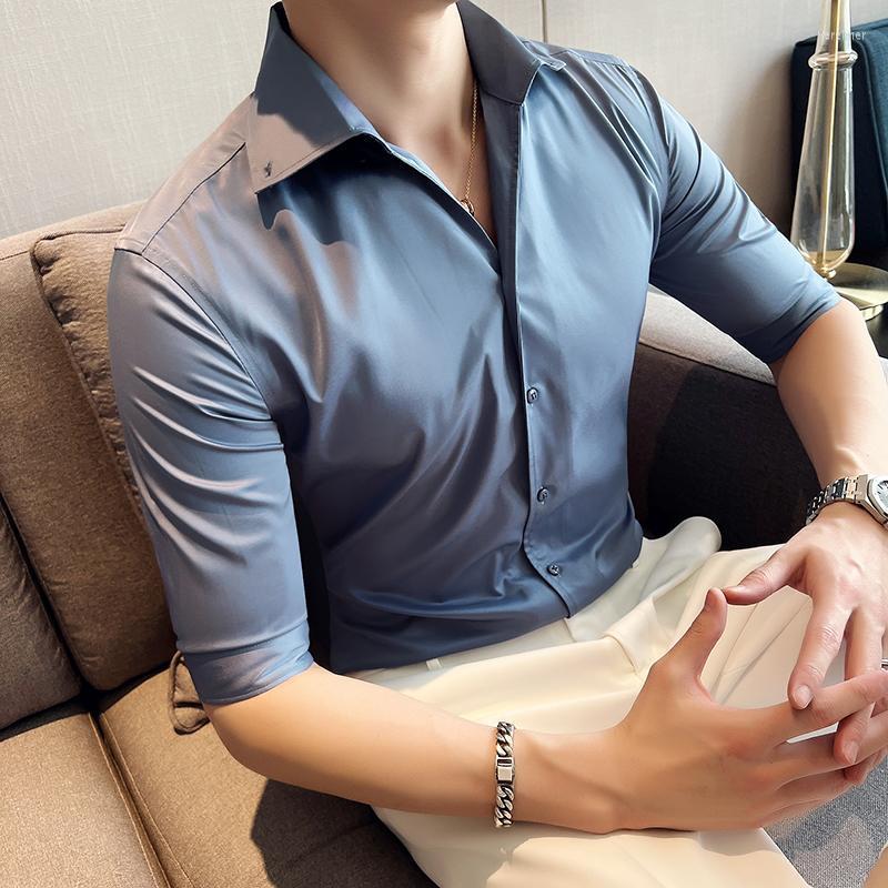 Men's Dress Shirts Men Summer Solid V-neck 2022 Half Sleev Formal Slim Fit Business Shirt Stretch Anti-wrinkle Social Party Male BlouseMen's, Blue
Men's Dress Shirts Men Summer Solid V-neck 2022 Half Sleev Formal Slim Fit Business Shirt Stretch Anti-wrinkle Social Party Male BlouseMen's, Blue