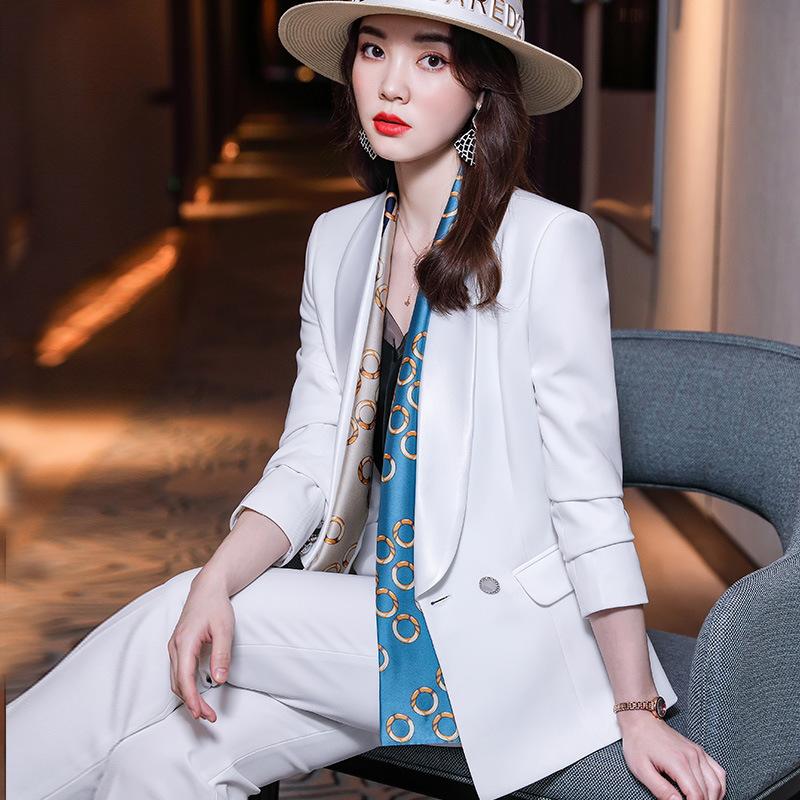 Women' Two Piece Pants Korean Autumn Winter Business Work Suits For Suit Blazer Set Women For2piece BusinessWomen, White coat pants
Women' Two Piece Pants Korean Autumn Winter Business Work Suits For Suit Blazer Set Women For2piece BusinessWomen, White coat pants