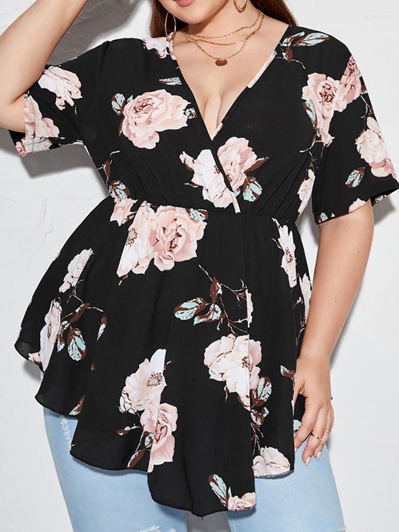 Women's Plus Size T-Shirt 2022 Fashion Women Summer Blouse Shirt Female V Neck Short Sleeve Floral Print Casual Curvy Woman Long Jasp22, Green
Women's Plus Size T-Shirt 2022 Fashion Women Summer Blouse Shirt Female V Neck Short Sleeve Floral Print Casual Curvy Woman Long Jasp22, Green