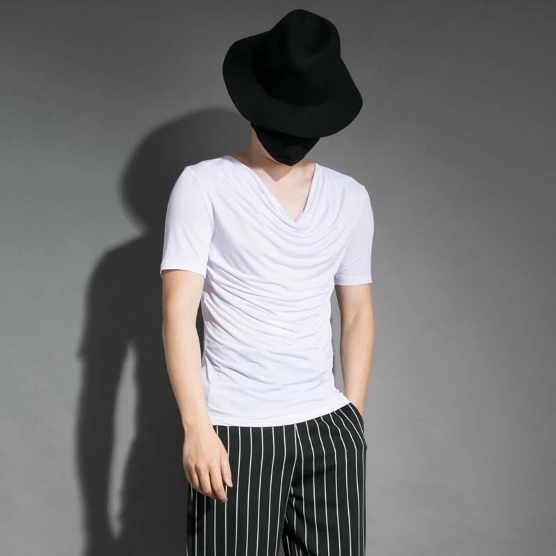 Men' T-Shirts Men' T-Shirt Summer Personality Singer Nightclub Clothing Hairstyle Designer Korean Shawl Collar Short Sleeve T-ShirtMen, Black
Men' T-Shirts Men' T-Shirt Summer Personality Singer Nightclub Clothing Hairstyle Designer Korean Shawl Collar Short Sleeve T-ShirtMen, Black