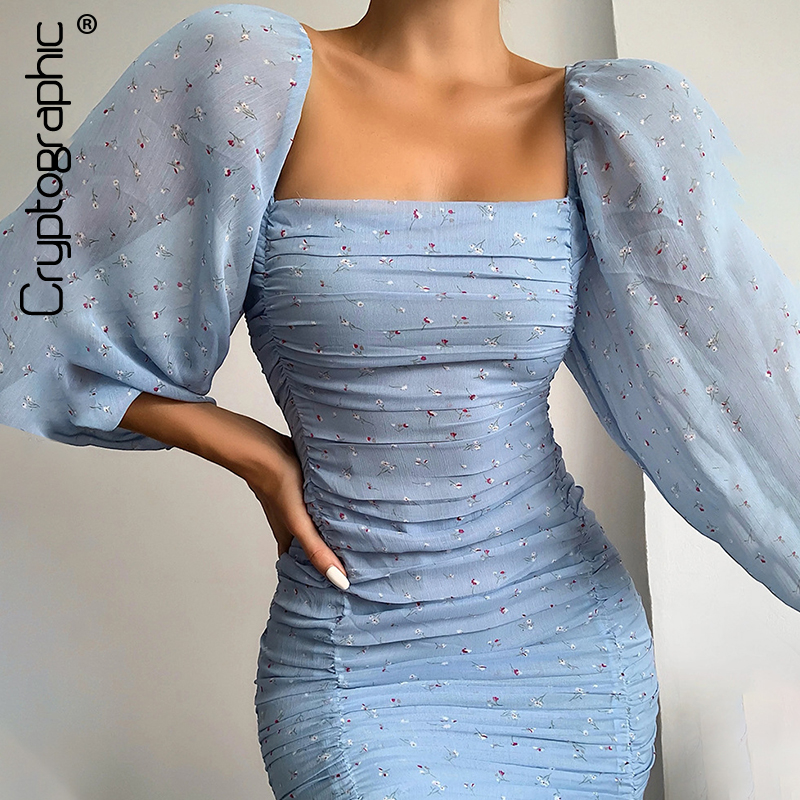Lantern Sleeve Cottagecorn Floral Print Mini Dress Bodycon Sexy Backless Mesh Ruched Women Dresses Skinny Holiday, Blue
Lantern Sleeve Cottagecorn Floral Print Mini Dress Bodycon Sexy Backless Mesh Ruched Women Dresses Skinny Holiday, Blue