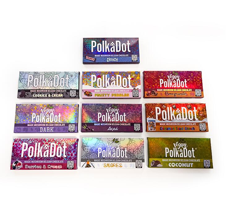 Official Polkadot Mushroom Chocolate Bar 4G 4Grams Packaging Boxes With Display Box QR Code Sticker 15 Flavors
Official Polkadot Mushroom Chocolate Bar 4G 4Grams Packaging Boxes With Display Box QR Code Sticker 15 Flavors