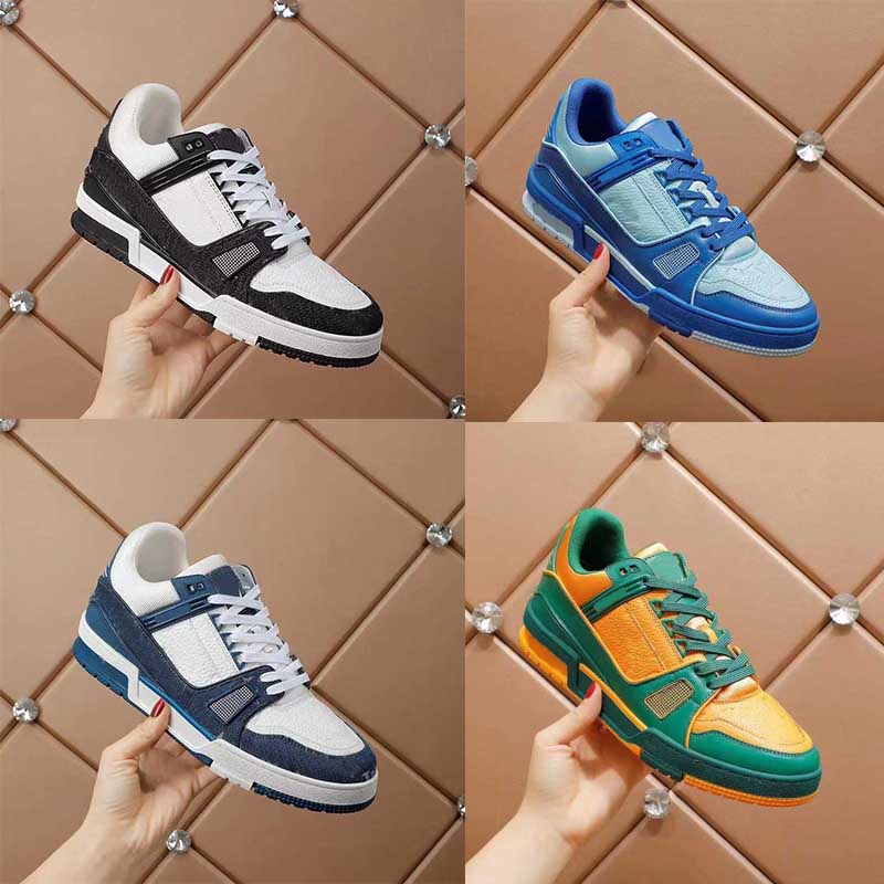 Men Designer Sneakers Trainer Casual Shoes Rubber Canvas Leather Sneaker Denim Monograms Shoe With Box