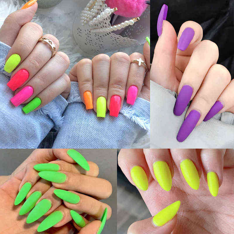 NXY Nail Gel Neon Polish 7 5ml Fluorescent Green Yellow Colors Soak Off Uv Varnish Art Manicure Matte Effect 0328