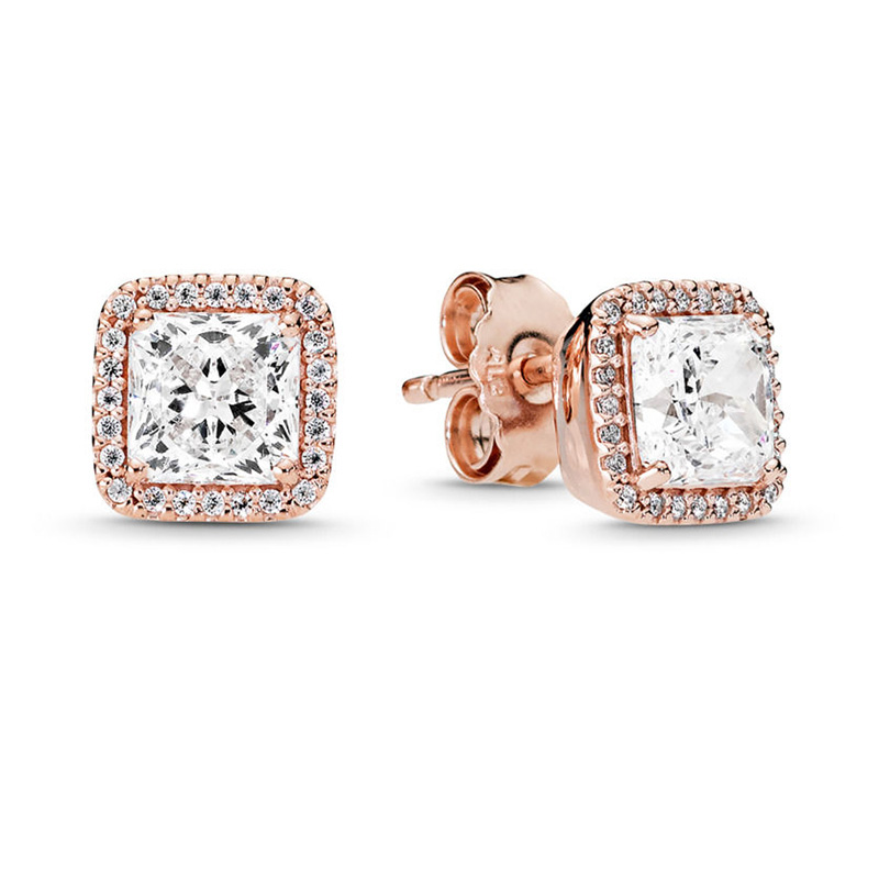 New High Quality Popular 925 Sterling Silver Cheap Infinity Stud Earrings Clear CZ For Fashion Earrings Women Wedding Jewelry Accessories