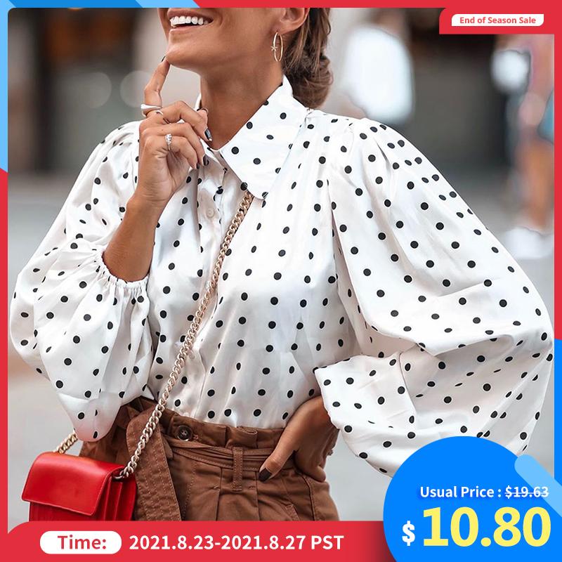 Women' Blouses & Shirts Women White Autumn Polka Dot Shirt Button Loose Long Lantern Sleeve Lapel Elegant Office Ladies Stylish Tops 3XL 4X, Khaki
Women' Blouses & Shirts Women White Autumn Polka Dot Shirt Button Loose Long Lantern Sleeve Lapel Elegant Office Ladies Stylish Tops 3XL 4X, Khaki