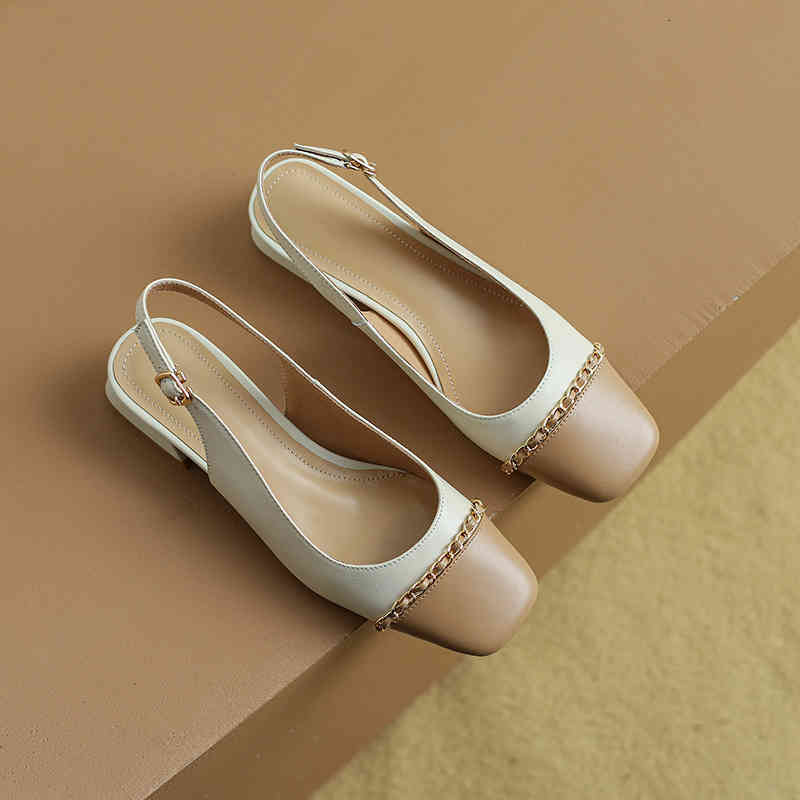 Sandals First layer sheepskin Baotou back empty sandals women's summer color matching metal chain soft -41 size shoes 47Y0, 1# shoe box
Sandals First layer sheepskin Baotou back empty sandals women's summer color matching metal chain soft -41 size shoes 47Y0, 1# shoe box