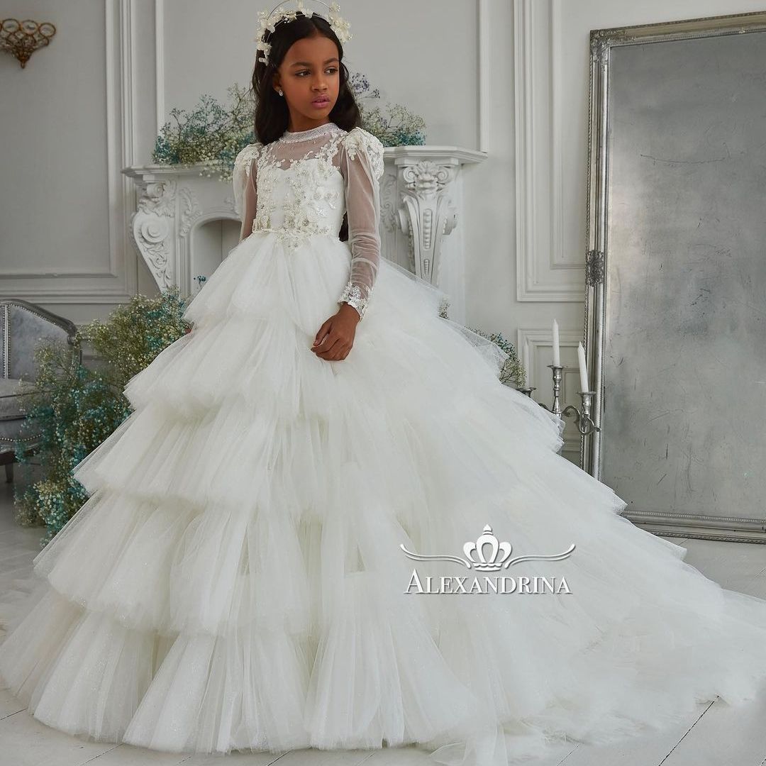 Long Sleeve Flower Girl Dresses Tiered Skirts Little Kids Birthday Party Dresses A Line Princess Toddler Christmas Gowns, Brown
Long Sleeve Flower Girl Dresses Tiered Skirts Little Kids Birthday Party Dresses A Line Princess Toddler Christmas Gowns, Brown
