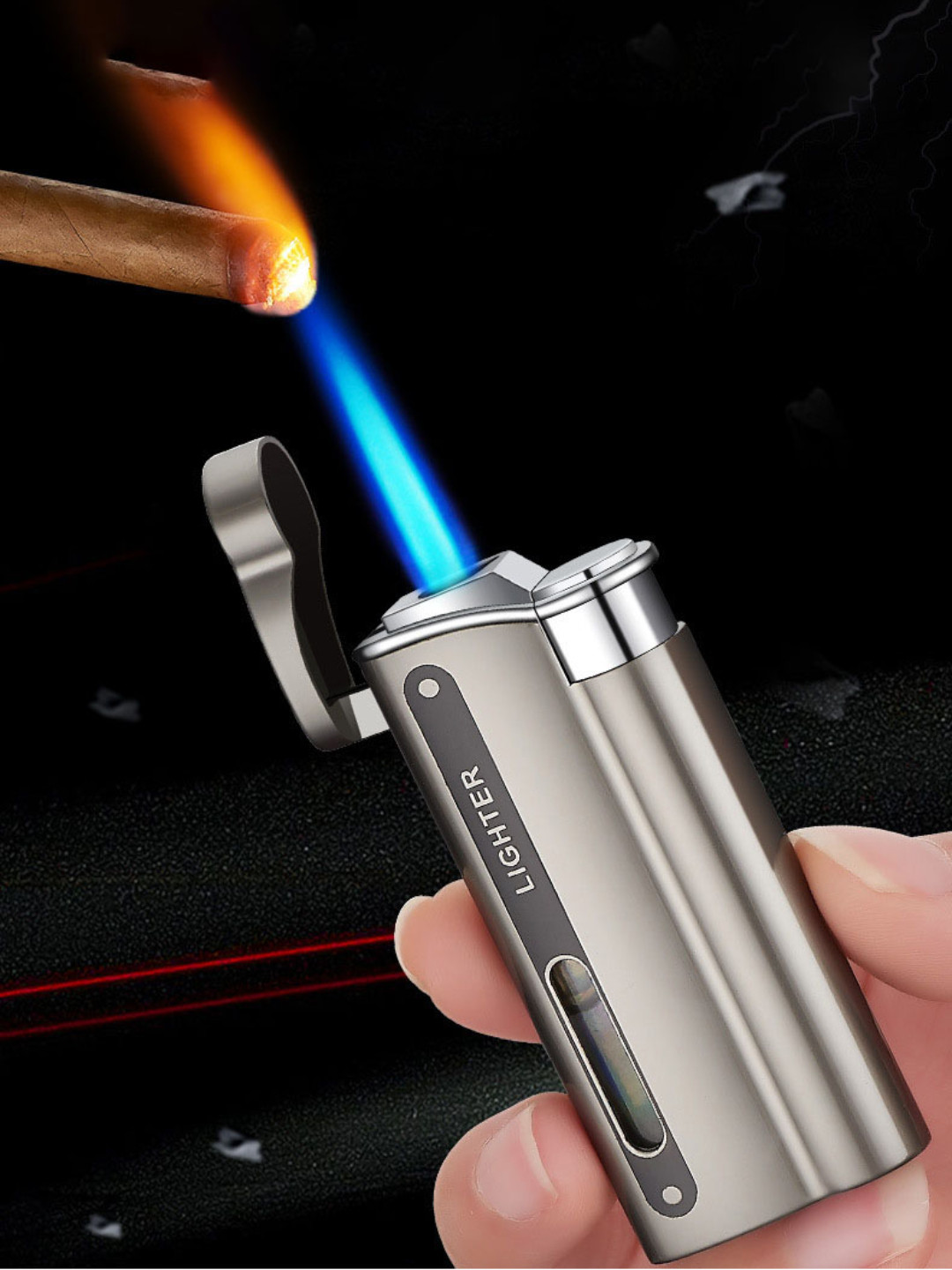Torch Butane Gas Lighter Windproof Jet Flame Refillable Turbo Metal Lighters for Cigarettes Barbecue W260202