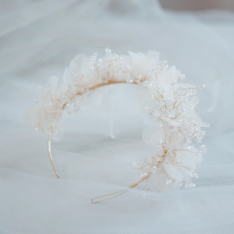 crepe beads hairbands Greek Beaded crepe hair tiara bride headdress wedding hair accessories head bands 0615
