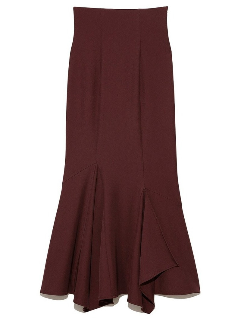 Kuzuwata Autumn Winter Women Jupes Japanese Temperament Faldas Solid High Waist Irregular Folds Slit Mermaid Skirts 220317