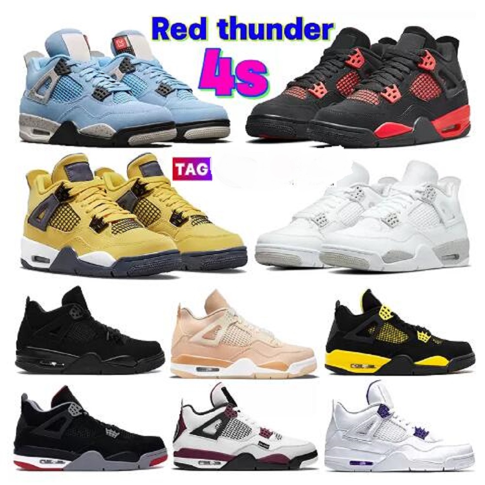2022 Fashion red thunder 4 4s basketball shoes shoe university blue white oreo Black Cat pure money trainers Tour Yellow thunder metallic green men women sneakers, # 17
2022 Fashion red thunder 4 4s basketball shoes shoe university blue white oreo Black Cat pure money trainers Tour Yellow thunder metallic green men women sneakers, # 17