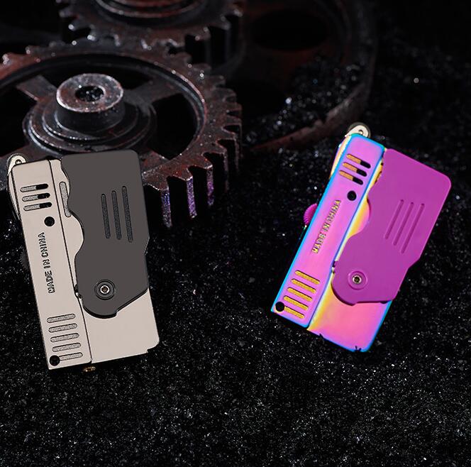Creativity Double Fire Deformation Pistol Butane Torch Lighter Jet Windproof Cigarette Flint Grinding Wheel Lighters NO GAS 8 Colors W260202