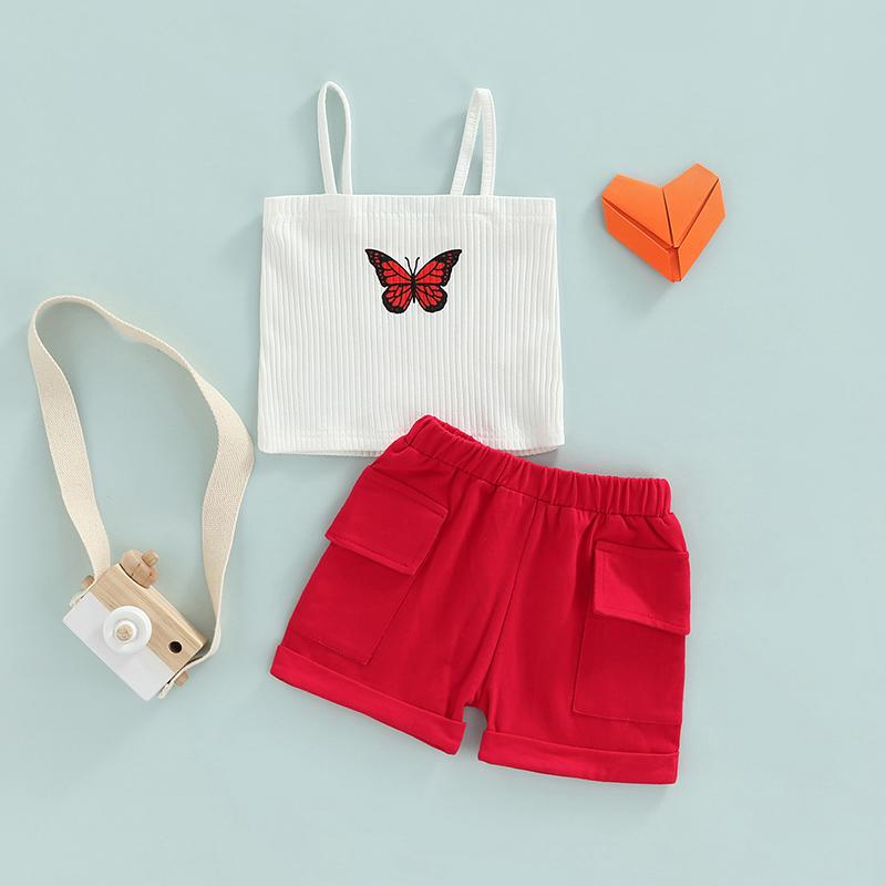 Clothing Sets Toddler Girls Summer Clothes Sleeveless Butterfly Camisole Sling Tops And Shorts Set Casual Outfit Children's 6M-4YClothin, As pic
Clothing Sets Toddler Girls Summer Clothes Sleeveless Butterfly Camisole Sling Tops And Shorts Set Casual Outfit Children's 6M-4YClothin, As pic