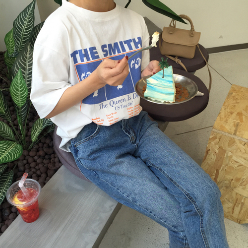 Vintage Letter Printed Causal White Cotton All Match Loose Fashion Basic Short Sleeve Female T-shirts 220321